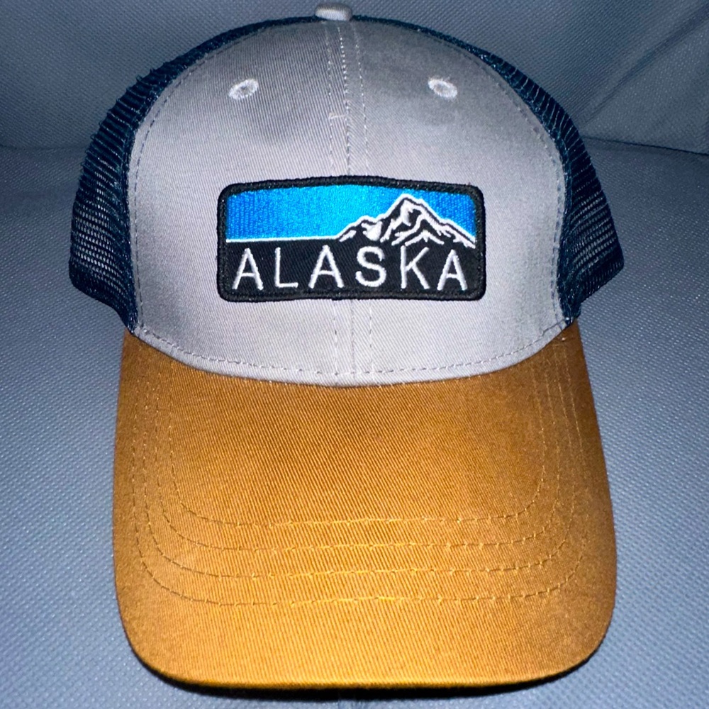 Alaska Trucker Hat with Mountain Patch Made By Ace USA